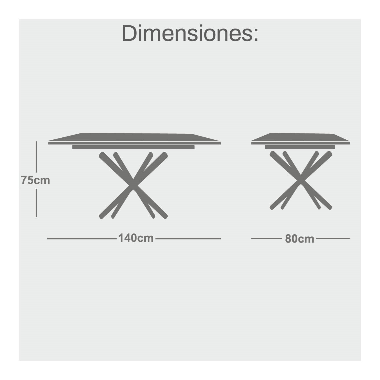 MESA COMEDOR 140X80 METAL