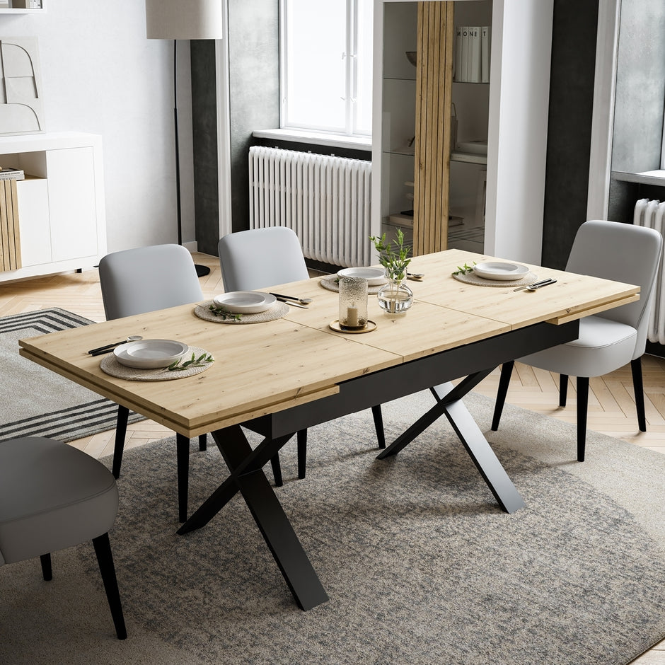 MESA COMEDOR CRUCETA EXTENSIBLE ASPAS