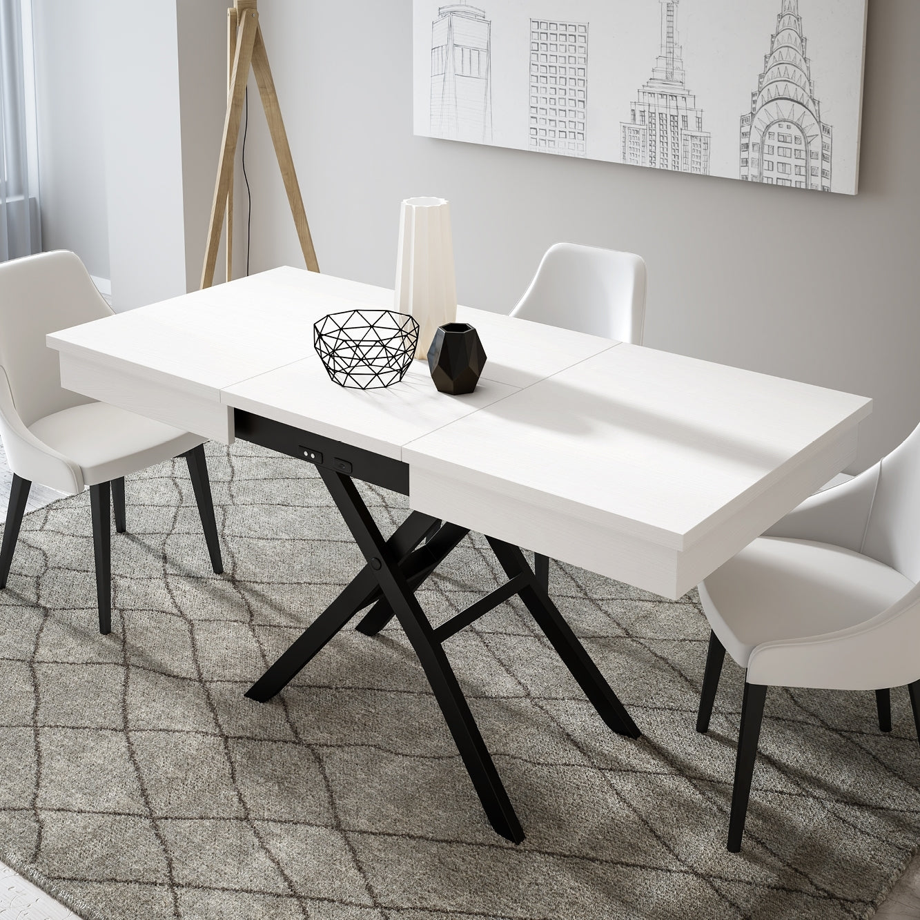 MESA CONVERTIBLE MOTORIZADA ASPAS EXTENSIBLE