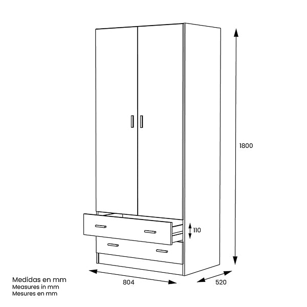ARMARIO 2 PUERTAS K-9459